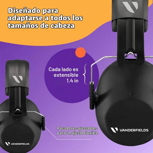 Vista 7 de Vanderfields Auriculares de Protección Auditiva - 26dB - Protección Auditiva para Tiro de Rango - Orejeras con Cancelación de Ruido para Adultos 2