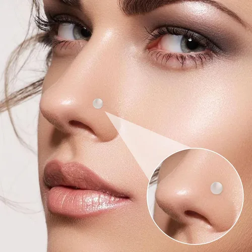 Vista 2 de Kit de 48 retenedores de piercing transparentes: retenedor acrílico para tabique, aretes de nariz transparentes para el trabajo, joyería de piercing