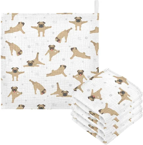 Vista 48 de Toallas de algodón para bebé, toallas de baño unisex para recién nacidos, toallitas naturales para piel delicada, 11.8 x 11.8 pulgadas, paquete de 5