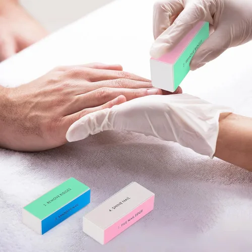 Vista 7 de Bloques pulidores de uñas de 4 vías para uñas naturales, bloque de pulido de uñas, limas de uñas, herramienta de forma y brillo de uñas