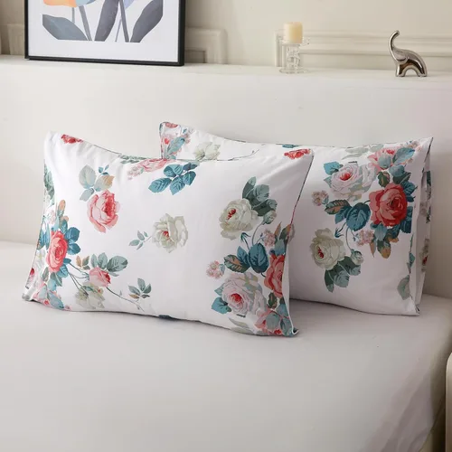 Vista 18 de ABREEZE Juego de funda de edredón tamaño individual con cierre de botón, 100% algodón egipcio, juego de ropa de cama floral de granja, color rosa, 3