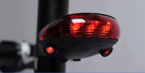 Vista 5 de 5 LED + 2 Láser Bicicleta Bicicleta Luz Trasera Intermitente Seguridad Advertencia Lámpara Noche
