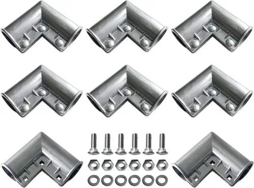 Vista 9 de VIVIDA Esquina de puerta de enlace de cadena de 1-3/8 pulgadas, codo de puerta de valla de aluminio de 90 grados, accesorios de valla de eslabones