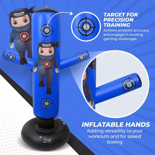 Vista 2 de PUNCHO Punching Bag for Kids - 63" Kid Boxing Bag Set & Birthday Gift: Kids Punching Bags 3-8 with Gloves, Pump, PUNCHO eBook - Inflatable Punching
