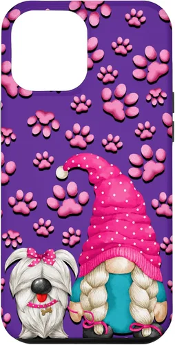 Vista 25 de iPhone 11 - Cosas de gnomo púrpura para mujer, patrón de pata rosa para perro, mamá
