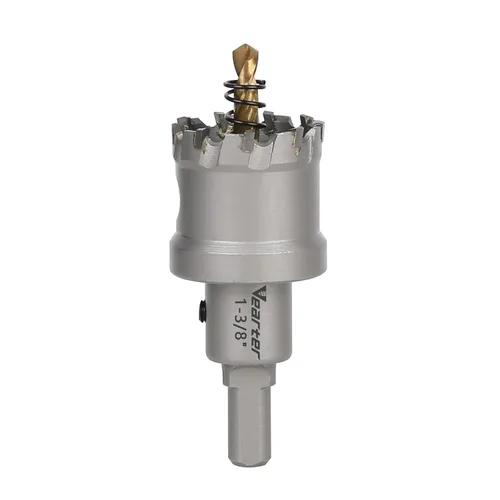 Vista 22 de Sierra perforadora de carburo de 1-1/2 pulgadas (1.496 in) para metal duro, cortador de agujeros con punta de carburo de tungsteno con broca piloto