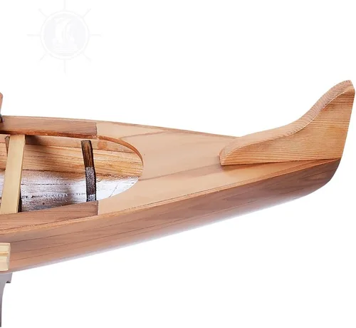 Vista 3 de Old Modern Handicrafts Modelo hawaiano de canoa Outrigger – Modelo de barco coleccionable – 25.3 pulgadas de largo x 10.0 pulgadas de ancho x 24.0