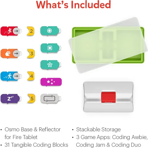 Vista 5 de Osmo - Kit de inicio de codificación para tablet Fire - 3 juegos educativos de aprendizaje Edades 5-10+ - Aprende a codificar, fundamentos