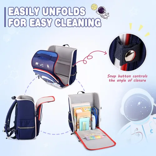 Vista 6 de DIGOBAY Mochila, Azul, Mochila para niños