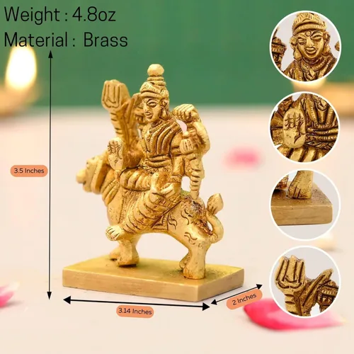 Vista 4 de LOVENSPIRE Estatua de diosa Lakshmi de latón macizo para Pooja (3.5 pulgadas) – Ídolo de la deidad espiritual india para decoración de mandir