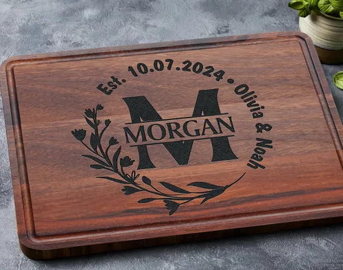 Vista 3 de Tabla de cortar personalizada, regalo para parejas para boda, aniversario, inauguración de la casa, compromiso, Navidad, cumpleaños, tablas