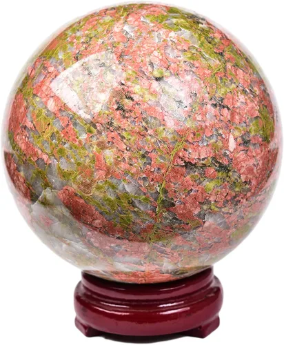 Vista 161 de JIC Gem Piedra Natural de Jaspe Africano Cristal de Curación Esfera Adivinación Bola de Piedra Preciosa, Feng Shui Reiki Aura Decoración