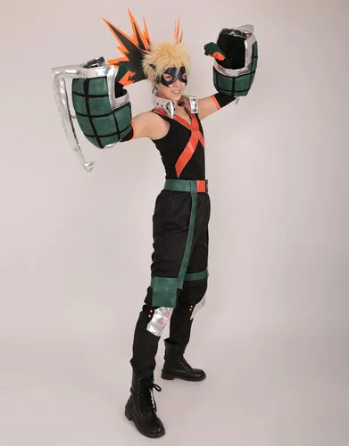 Vista 6 de miccostumes Disfraz de héroe de anime para hombre con guanteletes