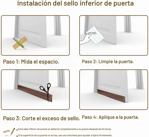 Vista 7 de VITAM AMO Barrido de puerta, tapón de corrientes de aire, burlete no requiere herramientas, 2 pulgadas de ancho x 39 pulgadas de largo, fácil