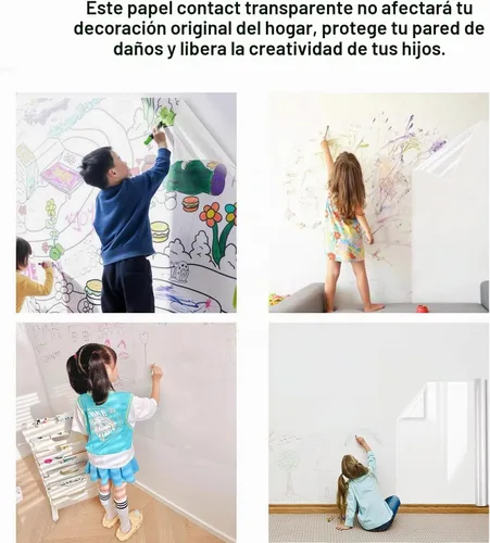 Vista 2 de Papel tapiz transparente para despegar y pegar, protector autoadhesivo de azulejos de pared para cocina, papel contact a prueba de aceite e