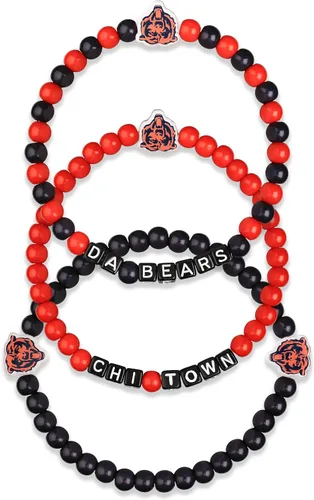 Vista 29 de FOCO NFL unisex-adult NFL Team Logo Officially Licensed 3-Pack Beaded Friendship Bracelets