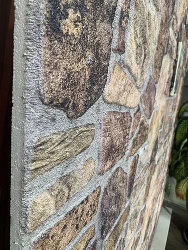 Vista 7 de Dundee Deco Paneles de pared 3D – Revestimiento, paneles de pared con aspecto de piedra marrón y gris, revestimiento de espuma de poliestireno