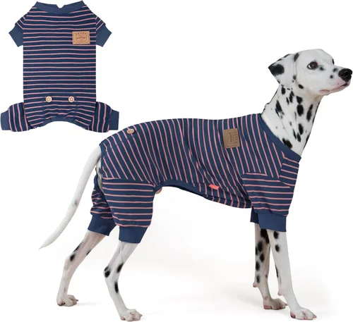 Vista 20 de KYEESE Pijama a rayas para perros pequeños, mameluco elástico para uso 01# Rayas verdes
