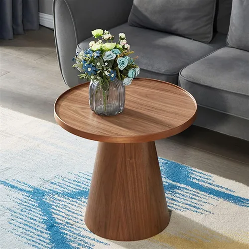 Vista 7 de TOMYEUS Mesa de centro pequeña, mesa auxiliar para el hogar, dormitorio, balcón, sala de estar, sofá, mesa auxiliar de madera, mesa pequeña simple