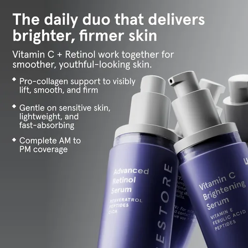 Vista 7 de iRestore Suero de retinol para cara, 1% retinol con péptidos y ácido hialurónico, suero nocturno antienvejecimiento para pieles sensibles, sin