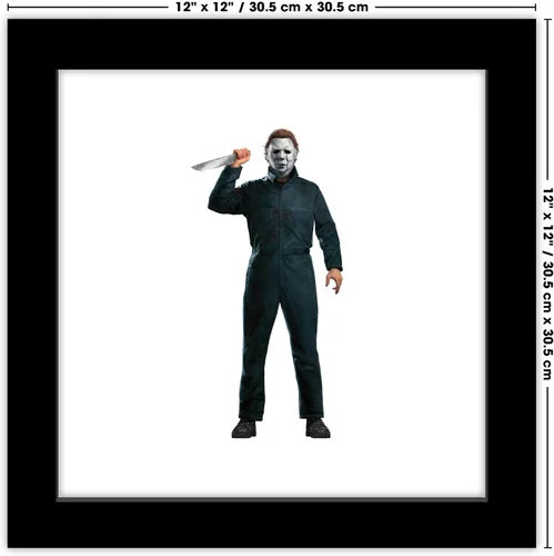Vista 6 de Trends International Gallery Pops Halloween II - Arte de pared con cuchillo de Michael Myers, versión enmarcada negra, 12 x 12 pulgadas Versión