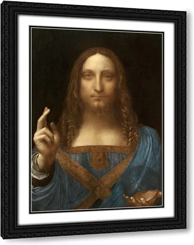 Vista 6 de Da Vinci, Leonardo 15x18 Black Modern Framed and Double Matted Museum Art Print Titled Salvator Mundi