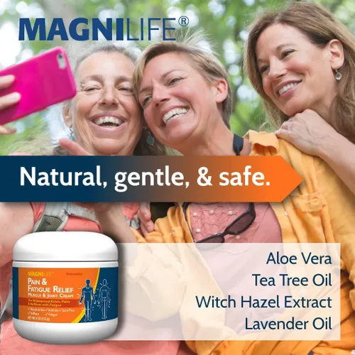 Vista 4 de MagniLife Crema para aliviar el dolor y la fatiga, alivio de acción rápida para la fibromialgia, artritis, dolores musculares y dolor