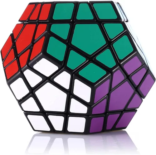 Vista 6 de Dreampark Cubo de velocidad Megaminx 3x3, juguete de rompecabezas, negro 12 Sided Magic Cube Dodecahedron Brain Teasers Black - Birthday Christmas