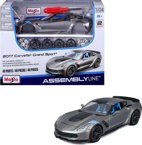 Vista 8 de Maisto Línea de montaje a escala 1:24 Chevrolet Corvette Grand Sport 2017 - Gris