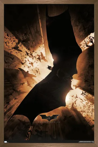 Vista 15 de DC Comics Batman Begins - Póster de pared de una hoja, 22.4 pulgadas de largo x 14.7 pulgadas de ancho, versión enmarcada de madera de granero