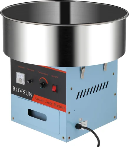 Vista 9 de ROVSUN Máquina comercial de algodón de azúcar, 21 pulgadas, máquina eléctrica de algodón de azúcar con carrito de acero inoxidable, cuchara