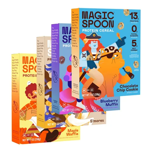 Vista 9 de Cereal Magic Spoon - Cereales Altos en Proteínas - Snacks Sin Azúcar y Comida para el Desayuno - Cereal Sin Granos y Sin Gluten - Snacks Saludables