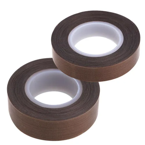 Vista 14 de Cinta de teflón, cinta de 1/2 pulgada x 10 metros x 0.18mm de baja fricción, cinta adhesiva resistente a altas temperaturas, resistente a la Marrón