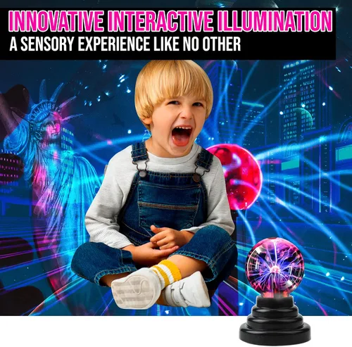 Vista 5 de Brewish Lámpara de Bola de Plasma de 3 Pulgadas Sensible al Tacto Esfera de Nebulosa Novedosa Globo Orbe Mágico Juguete Regalo para Niños, Hombres