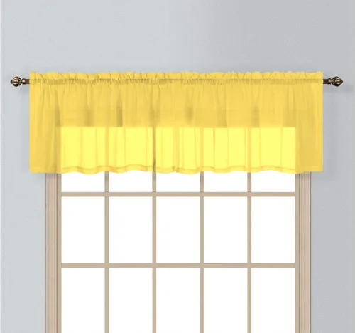 Vista 9 de Interior Trends 1 cenefa recta para cortina de ventana con bolsillo para barra de gasa transparente (18 pulgadas de largo, gris)