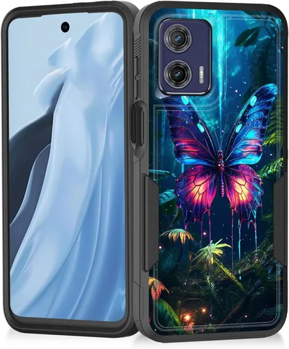 Vista 175 de Funda para Moto G Play 4G 2024, resistente de doble capa híbrida de policarbonato duro, goma suave, a prueba de golpes, funda protectora resistente