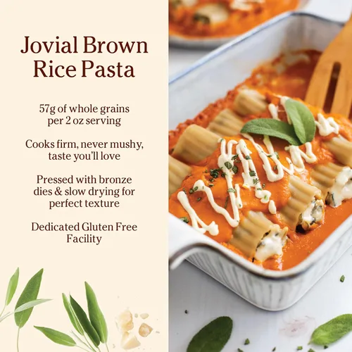 Vista 5 de Jovial Pasta Manicotti de Arroz Integral - Pasta Manicotti, Pasta de Manicotti, Pasta de Grano Entero, Pasta Orgánica, Sin Gluten, Sin Lácteos
