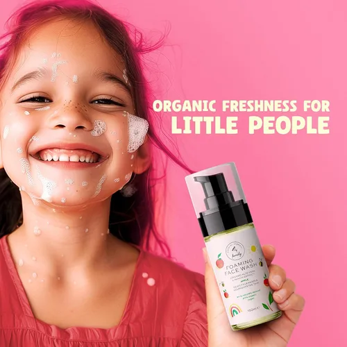 Vista 7 de Limpiador Facial Espumoso Orgánico para Niños - Cuidado Natural de la Piel para Niñas Adolescentes 10-12 - Jabón Hidratante, Exfoliante y No Tóxico