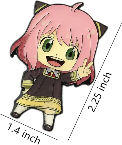 Vista 2 de Pin de metal de anime, pin de aleación de zinc de dibujos animados