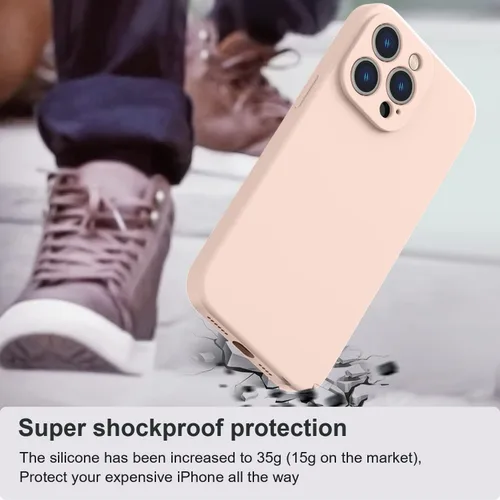 Vista 5 de Vooii Funda magnética compatible con iPhone 14 Pro Max, protector de pantalla 9H, protector de cámara, forro de microfibra suave, funda de silicona