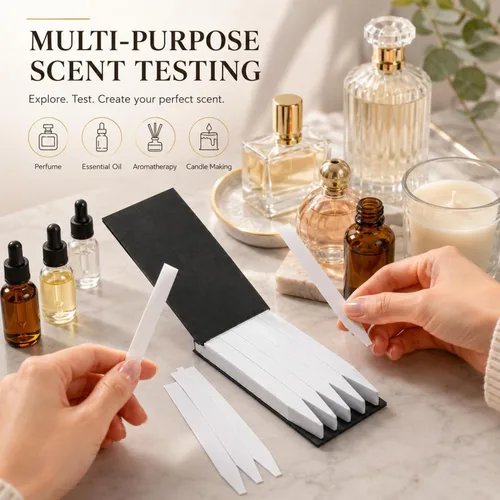 Vista 4 de Tiras de perfume de papel de prueba de perfume, tiras de prueba de fragancias, tiras de prueba de aroma, están diseñadas para la detección