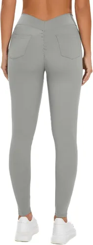 Vista 5 de FITTOO - Leggings de tiro alto para mujer, pantalones con parte posterior fruncida para levantar y resaltar los glúteos, para hacer ejercicio y yoga