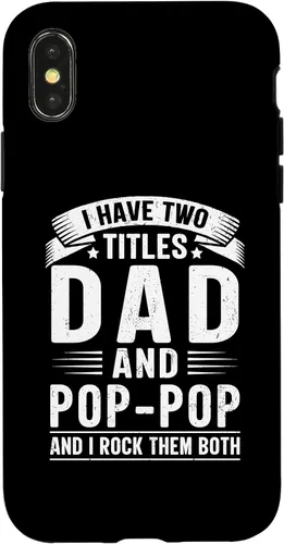 Vista 5 de I Have Two Titles Dad and Pop-Pop Funny Father's Day Grandpa Case for iPhone 17