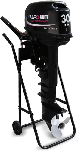 Vista 2 de Carretilla de motor fuera de borda plegable con 2 ruedas, motor de barco que soporta hasta 110 libras para mover o reparar y mostrar motores fuera