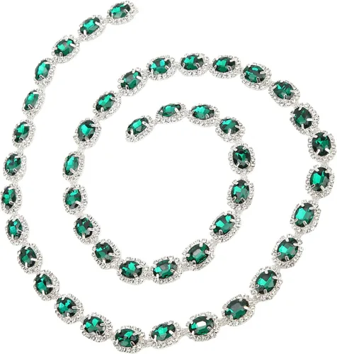 Vista 2 de Borde de diamantes de imitación de 1 yarda, cierre de diamantes de imitación de cristal, flecos para coser joyas, manualidades