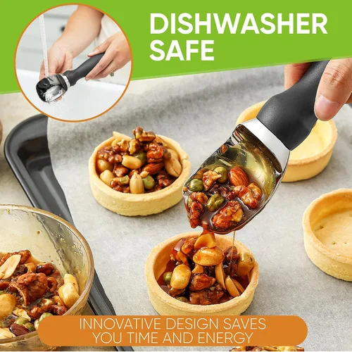 Vista 7 de Spring Chef - Cucharada de helado resistente con mango suave y cómodo, apta para lavavajillas, utensilio de cocina profesional de metal para yogur