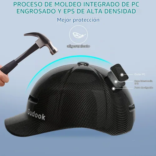 Vista 5 de Casco de Bicicleta para Adultos para Hombres - Mujeres Casco de Bicicleta Certificado Cómodo Ligero Ajustable Estilo Gorra de Béisbol Casco
