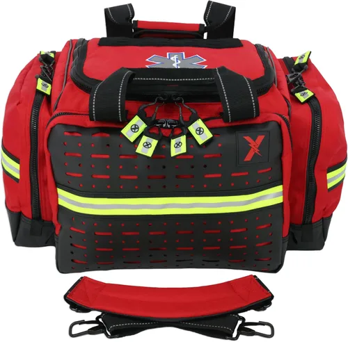 Vista 3 de Lightning X Bolsa modular grande para EMT de primeros auxilios de trauma para médicos de emergencia intermediarios Rojo