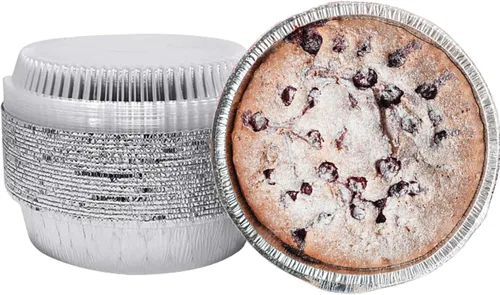Vista 3 de Round Aluminum Foil Pans with Clear Lids (50, 7 inch)