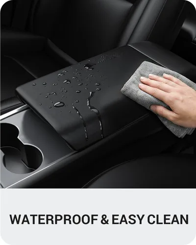 Vista 8 de BASENOR Funda para consola central mejorada para Tesla Modelo Y Modelo 3, funda de reposabrazos de TPU antideslizante, accesorios interiores